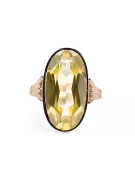 Кольцо Винтаж украшения Желтый перидот Оригинальное винтажное розовое золото 14 карат vrc113r